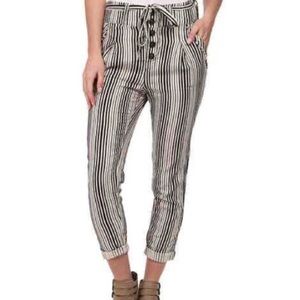 Striped Black and White Women's Pants